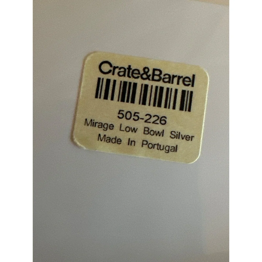 Crate & Barrel Mirage Low Bowl Silver Decorative Platter Plate